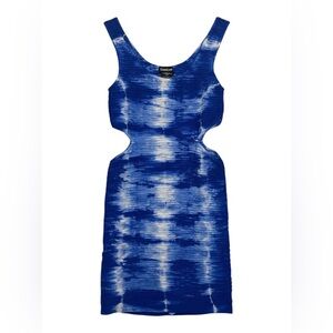 Bebe Tie-Dye Blue and White Mini Dress